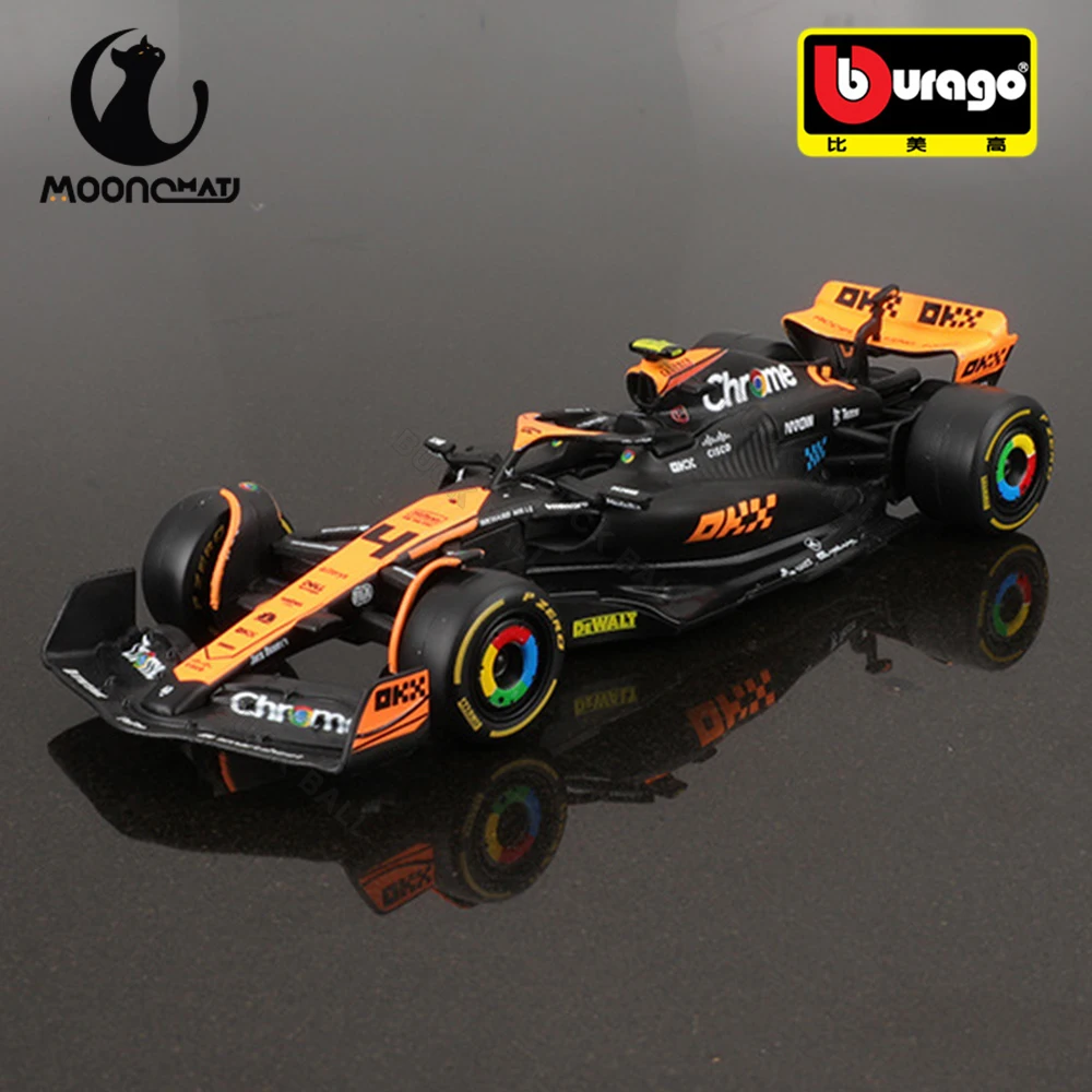 Bburago 1:43 MCL60 싱가포르 그랑프리 맥라렌 합금 미니어처 다이캐스트 모델 4 # Lando Norris 81 # Oscar Piastri F1 자동차 모델, 신제품 