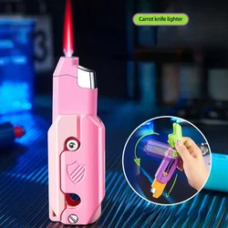 2024 Gravity Radish Decompression Inflatable Gas Turbine Torch High Flame Lighter Outdoor Portable Toy Men's Gift