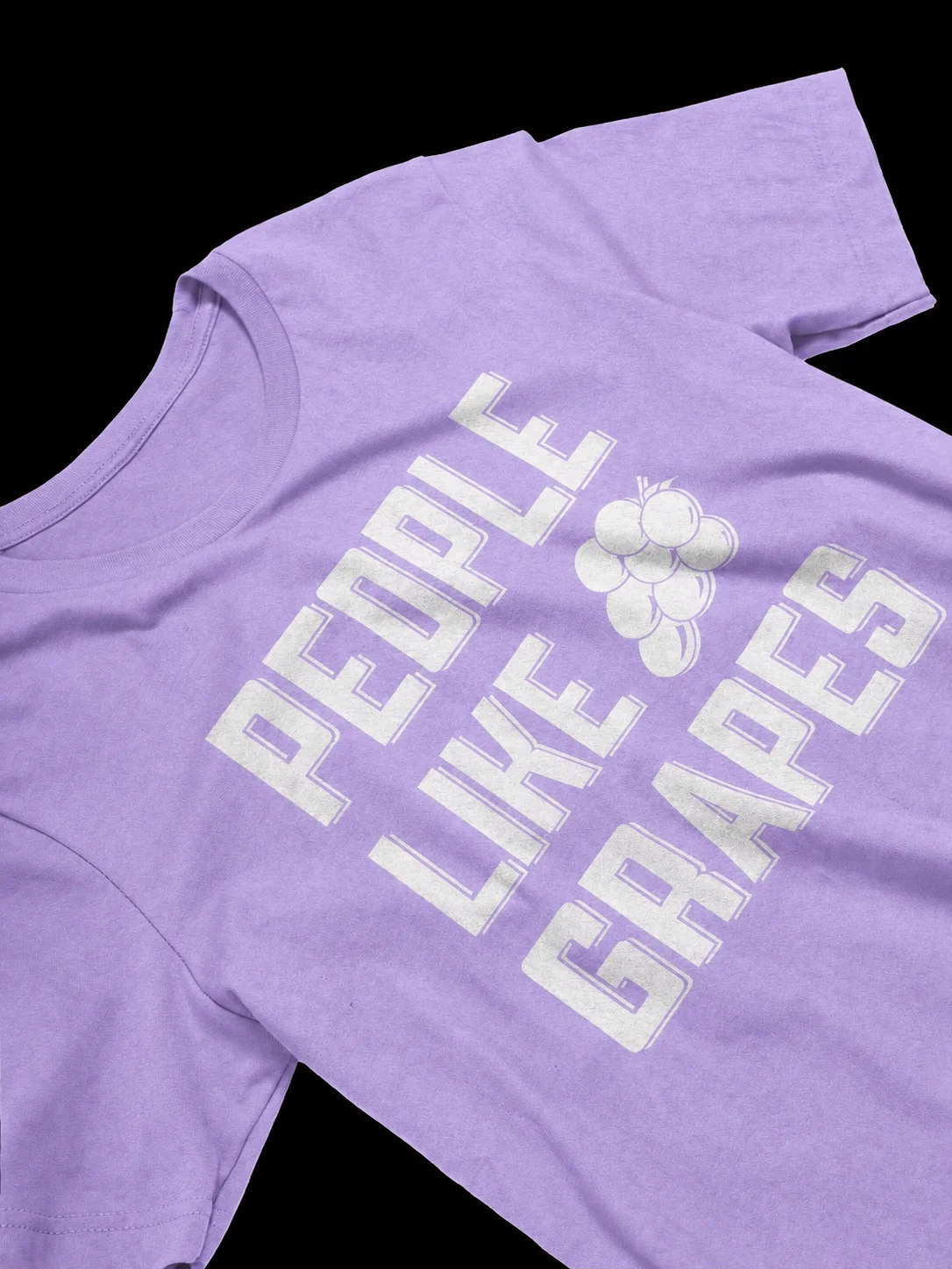 2026 People Like Grapes Vintage Text Graphic T‑Shirt, Retro Distressed Grape Fruit Print Unisex Casual Cotton Short Sleeve Tee