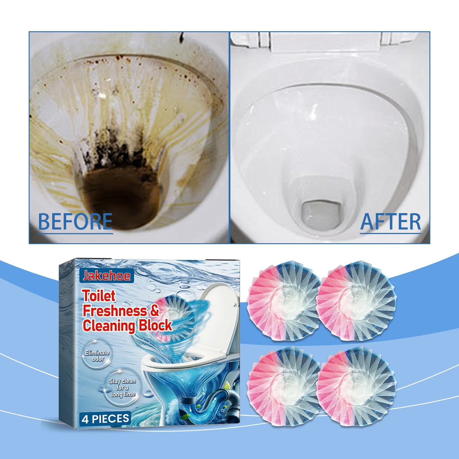 Jakehoe Toilet Fresh cleaning block Toilet toilet toilet clean fragrance deodorant automatic release Easy to use