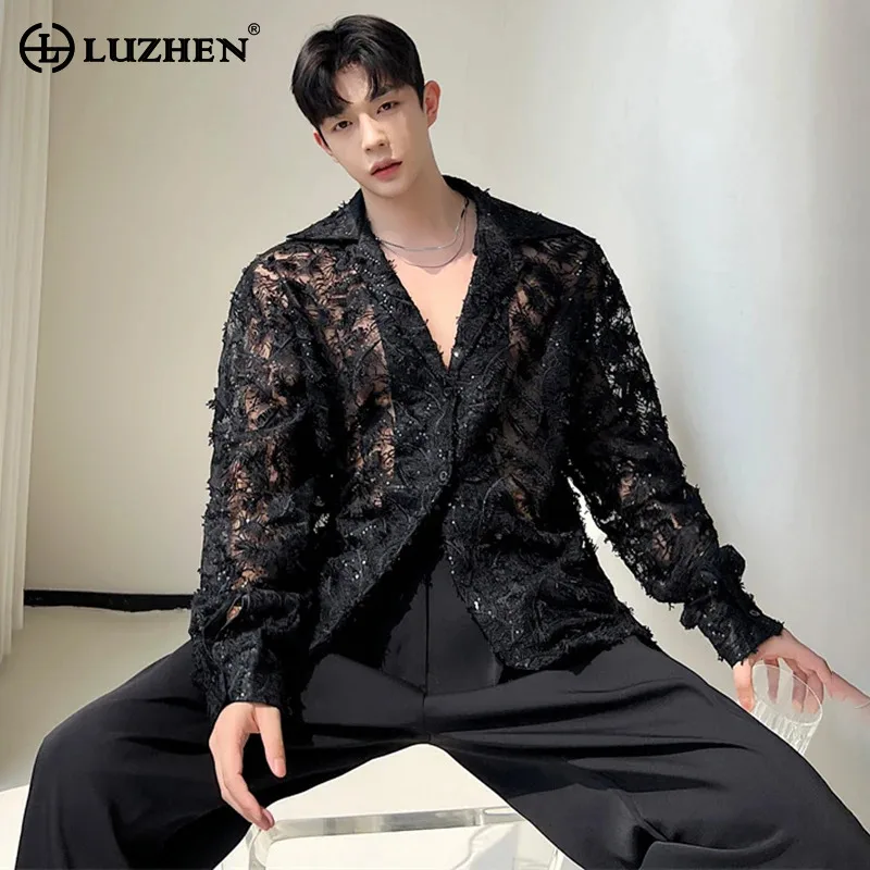 

LUZHEN 2024 New Perspective Design Long Sleeve Shirt Street High Quality Stylish Spring Tops Korean Reviews Many Clothes LZ3342