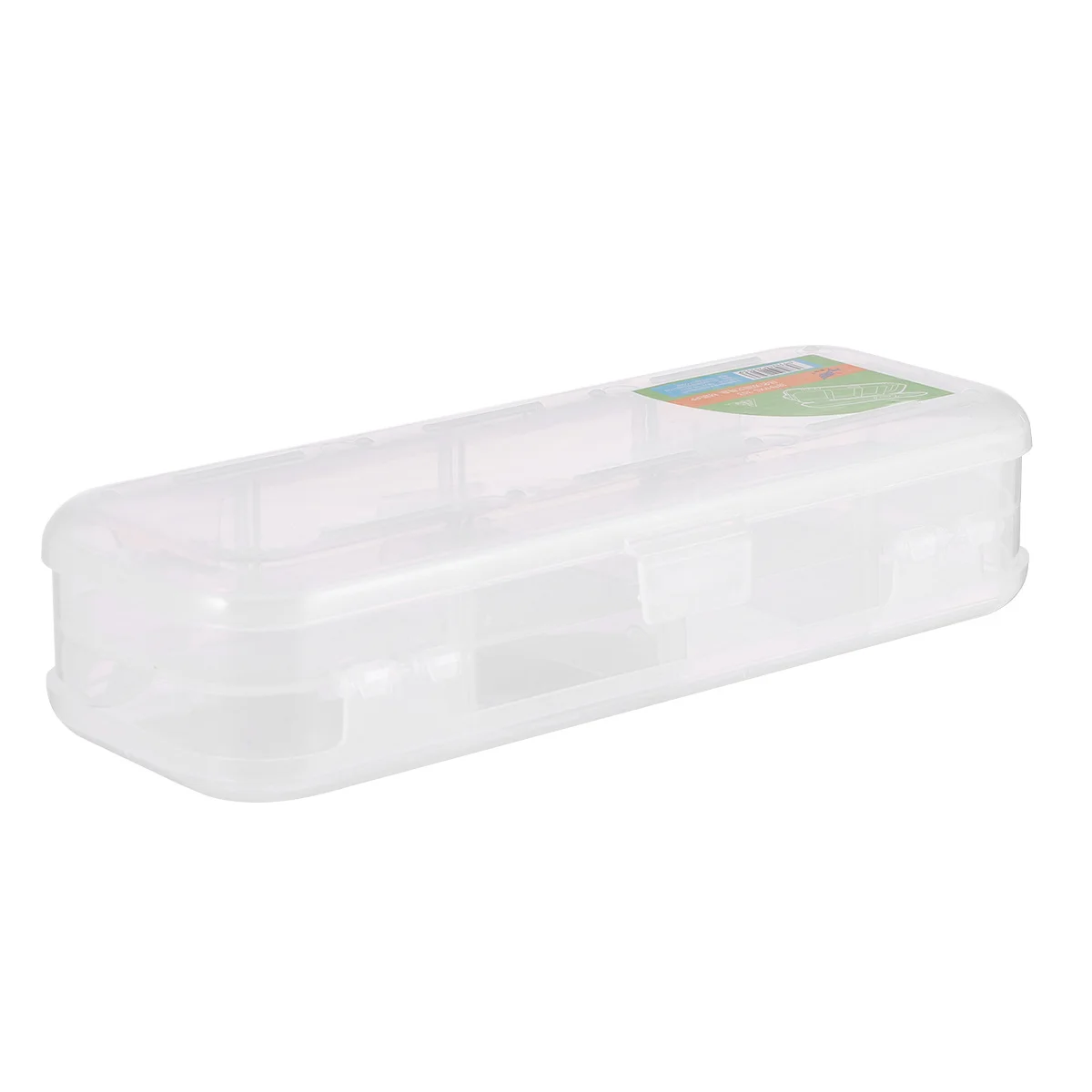 

2Pcs Double-Layer Transparent Pencil Plastic Pen Case Student Pencil Storage Organizer Portable Case