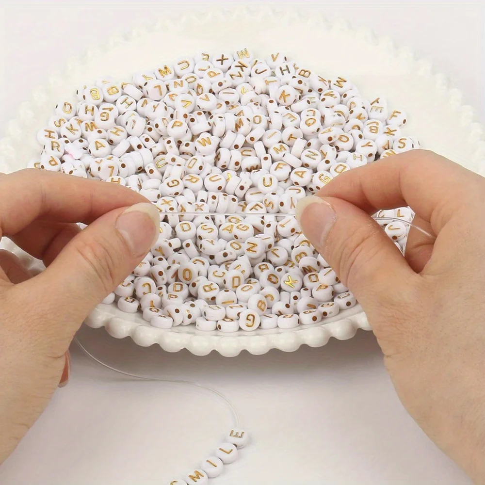 199/499/999 قطعة خرز حرف دائري من الأكريليك ، إكسسوارات تزيين المجوهرات ذاتية الصنع ، عيد الحب ، عيد الميلاد ، هدايا عيد الشكر