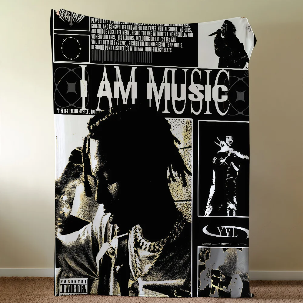 Playboi Carti I AM MUSIC Blanket Soft Warm Furry Throw Super Kids Toys Bed Sofa Car Cradle