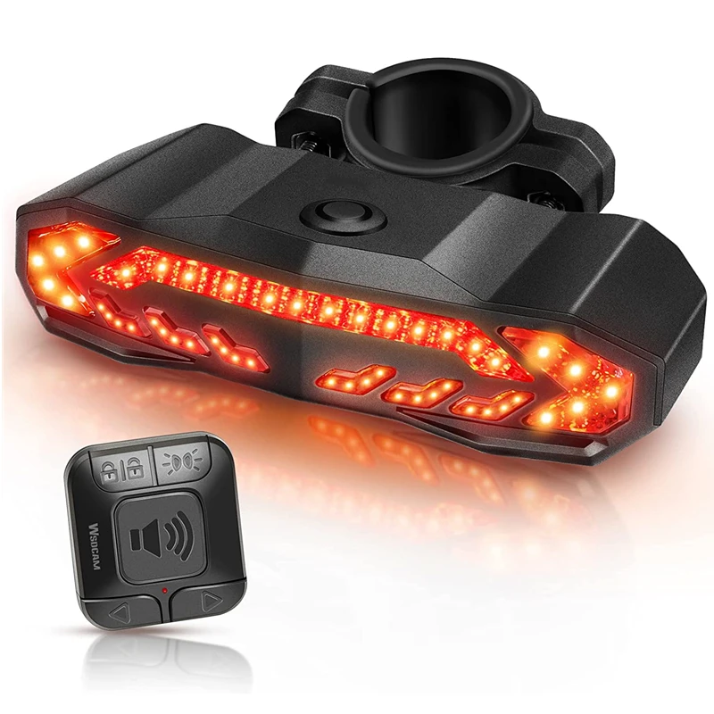 New USB Rechargeable Bicycle Rear LED Light Wireless Remote Control Mountain Bike Tail light Turn Signal Warning Light