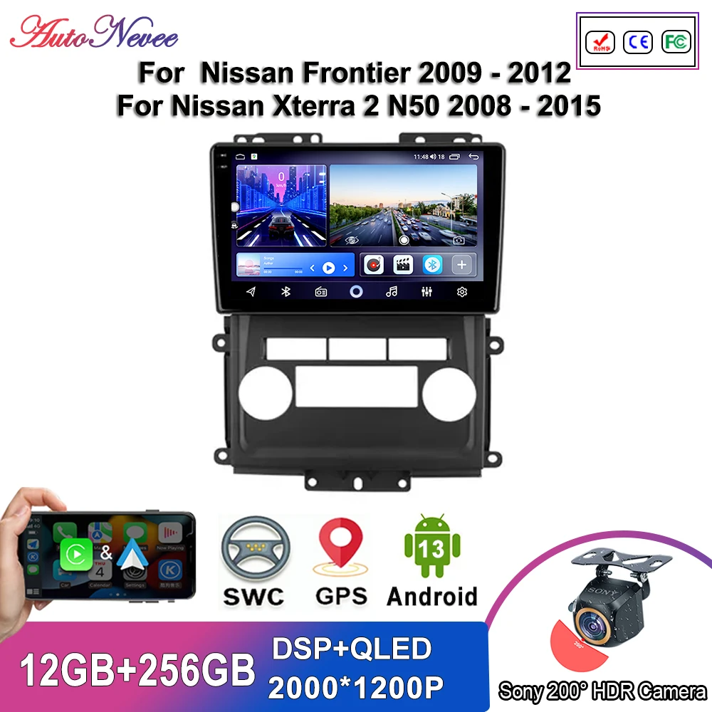 Android 14 For Nissan Frontier 2009 - 2012 For Nissan Xterra 2 N50 2008 - 2015 Auto Radio Multimedia Player No 2 din HDR 5G WIFI