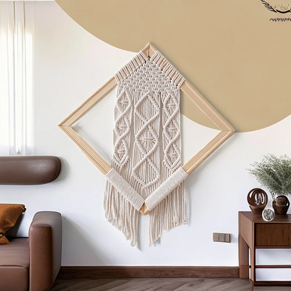 

Woven Tapestry Style Macrame Wall Hanging Macrame Woven Wall Decor Tassel Pendant For Living Room Bedroom Home Party Decor