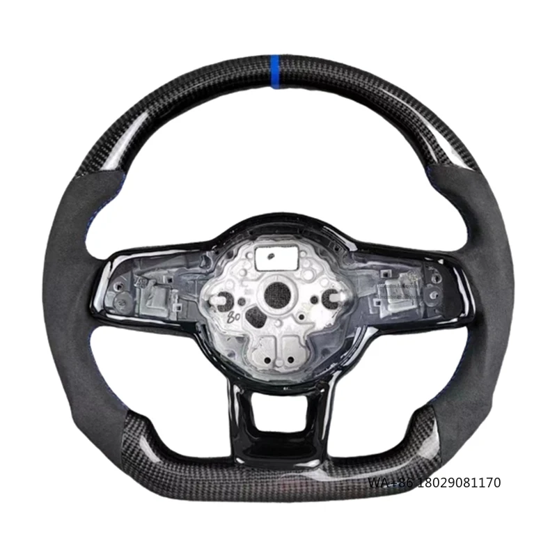 

Оптовая продажа, низкая цена, перфорированный кожаный руль из углеродного волокна для Volkswagen Golf7Ggti, автомобильный руль