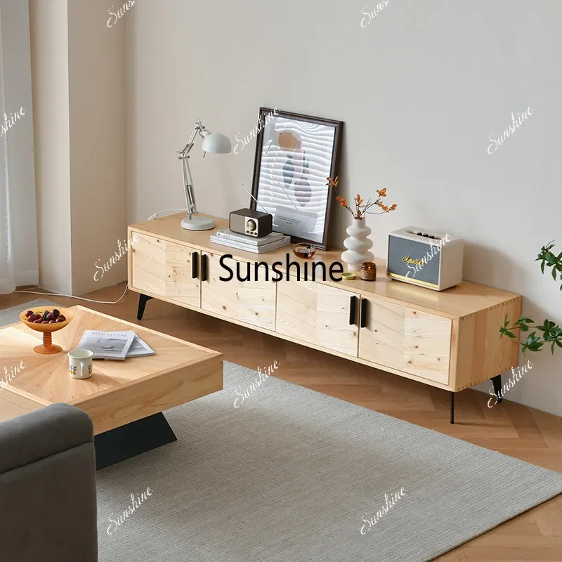Wabi Sandy Wind TV Cabinet Handmade Solid Wood Parquet LockerTJ