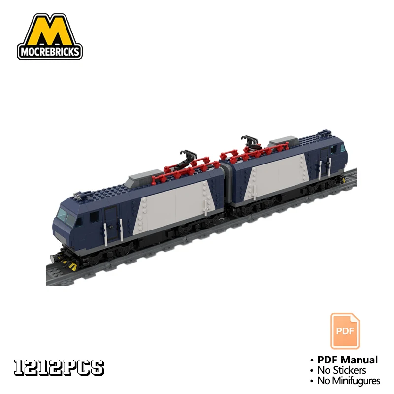 

MOC SD70ACu Diesel Locomotive Train Building Blocks Canadian Red Heavy Freight Railway Engine Bricks Toy Adult Gift