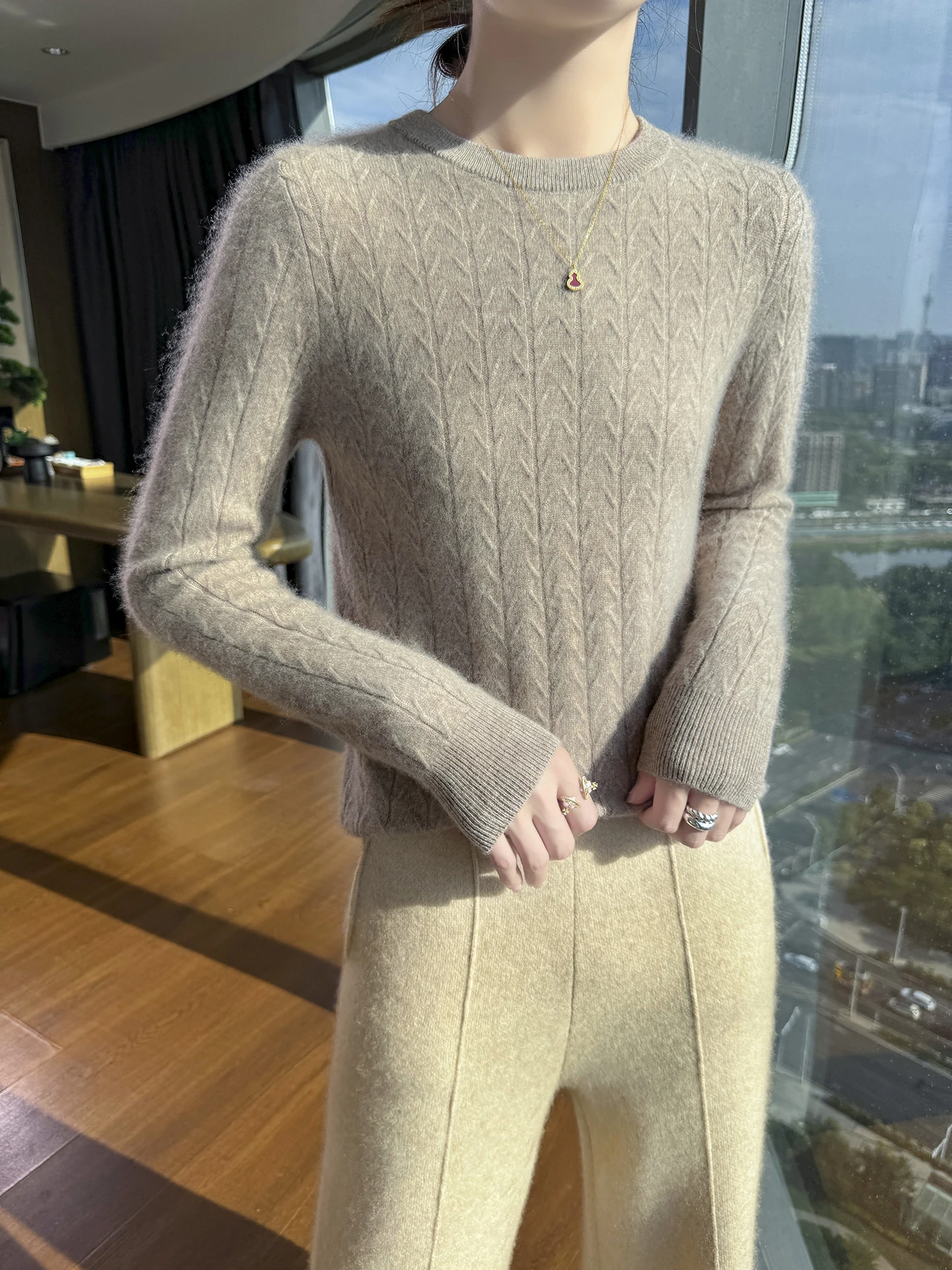 

High Quality 100% Merino Wool Woman Sweater Elegant Female Autumn Winter Knitted Pullover Cashmere lady Long Sleeve Clothing Top