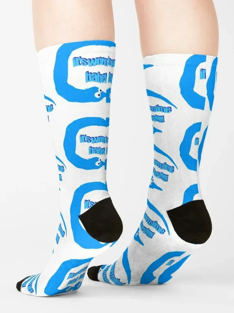 ¡Gusano tiempo Babey! Calcetines divertidos para hombre y mujer, medias de dibujos animados