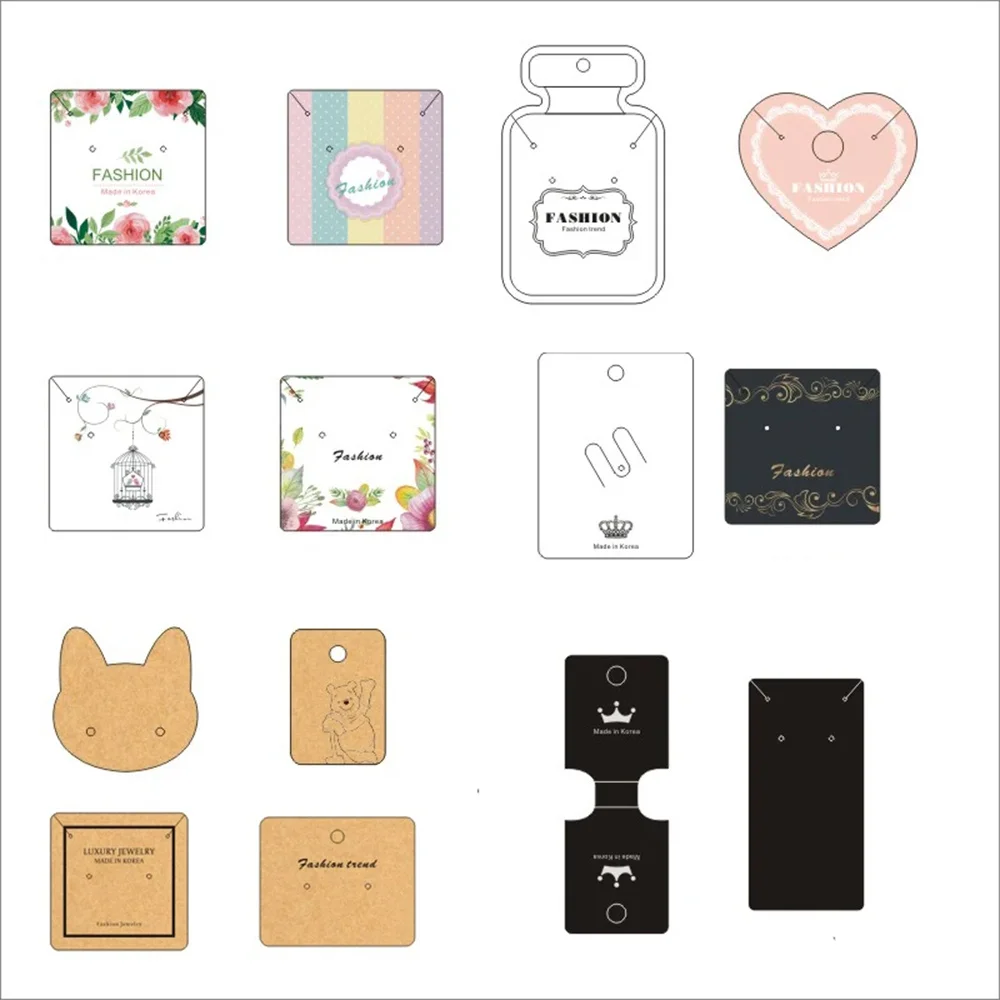 

2024 Kraft Paper Jewelry Display Tag Custom Custom Logo Printed Necklace Earring Cards Bracelet Ring Jewelry Packaging Card New