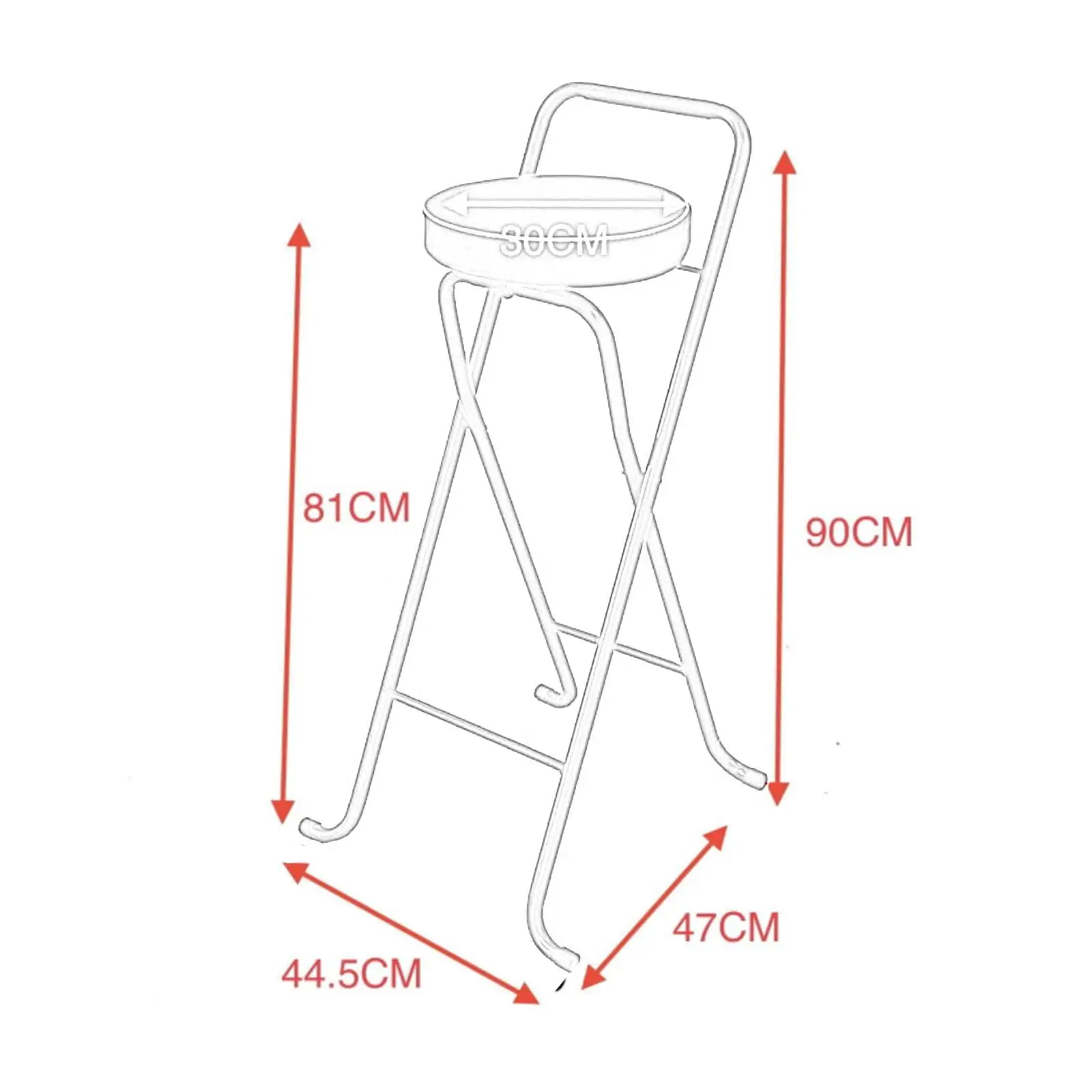 Cadeira de Bar Dobrável com Almofada de PU para Uso em Cozinha e Festas