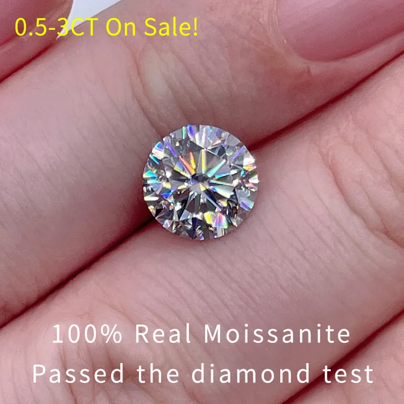 

Big Sale 1.0-5.0CT Real Moissanite Stone White Color D VVS 3EX Cut Wholesale Moissanite Diamond For Ring Jewelry