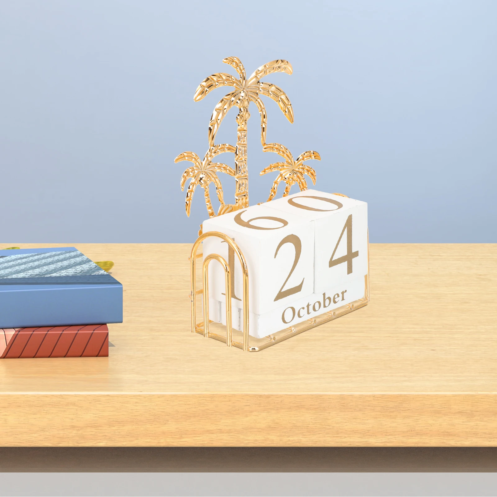 

Wooden Desktop Quality Creative Perpetual Calendar Calendar Block Vintage Square Home Office Notebook