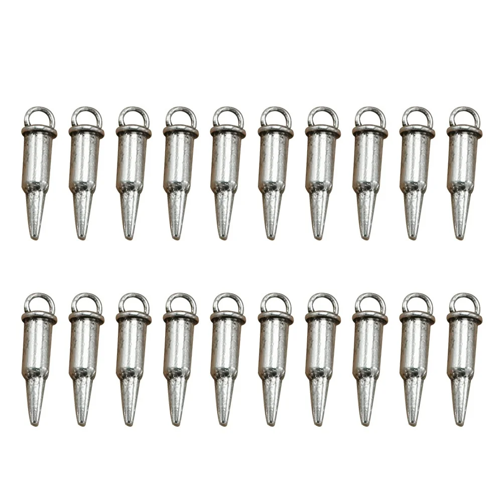 

20Pcs Alloy Bullet Pendants Silver Charms for DIY Necklace Bracelet Jewelry Making Craft Accessories Charm