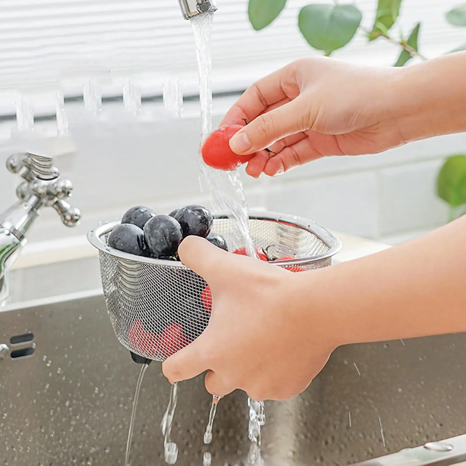 

Hanging Sink Strainer Basket Stainless Steel Sponge Holder Drain Basket