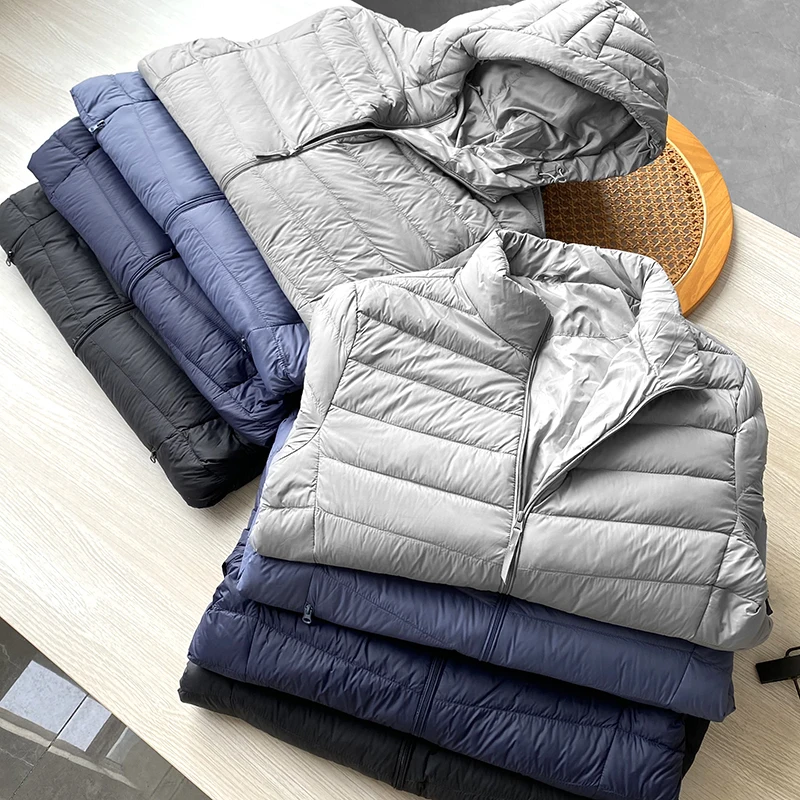 

Good Reputation Light down Jaet Hooded Stand Collar Men's Winter Coat White Du Feather 90 Fill Power Youth Faion