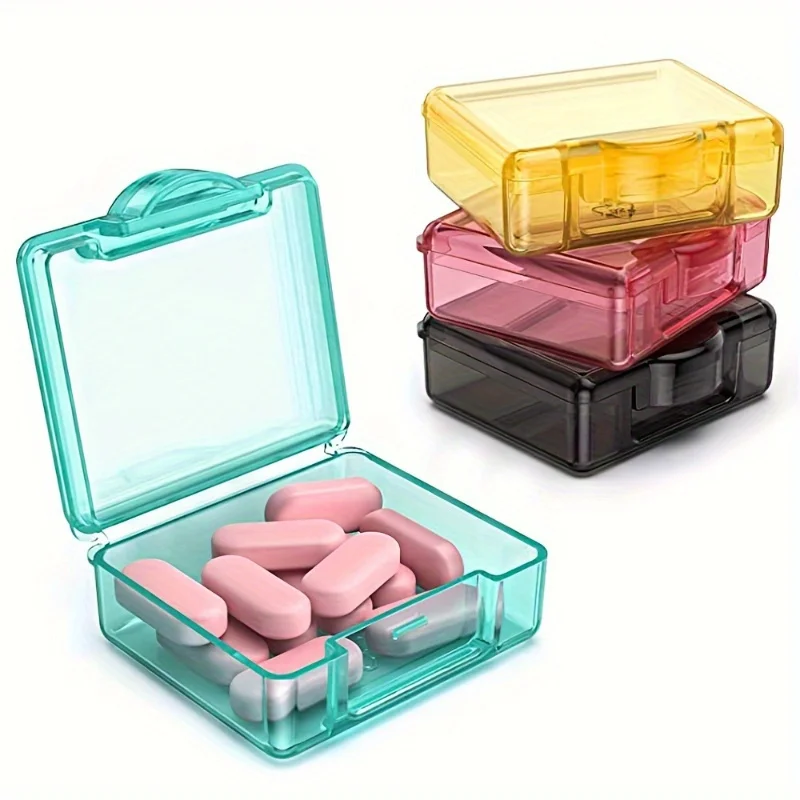 4pcs/set Multi-color Portable Medicine Box, Mini Dustproof Plastic Medicine Box, Household Packaging Storage Box Pill Container