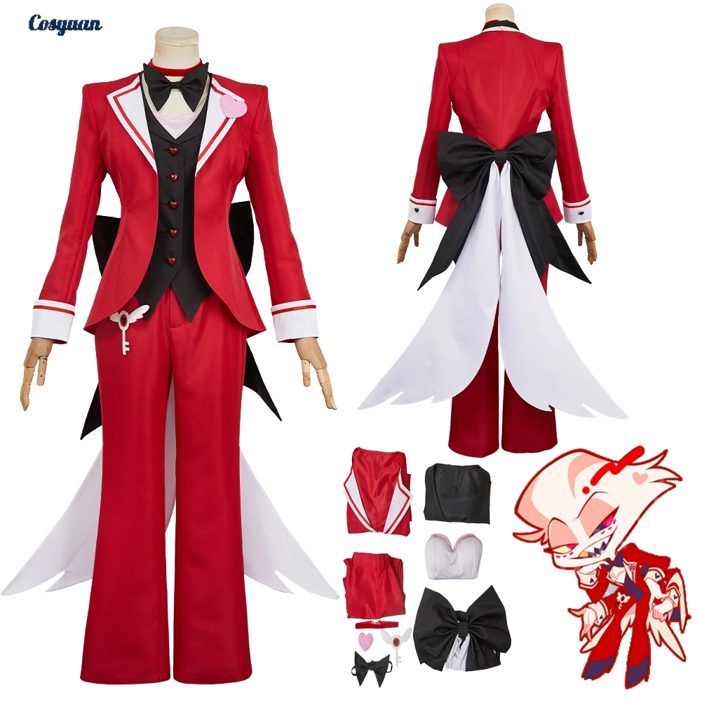 تلفزيون الجحيم نان تأثيري الملاك الغبار السراويل قميص الملابس للنساء الكبار حفلة تمويه هالوين زي كرنفال وتتسابق الدعاوى #1