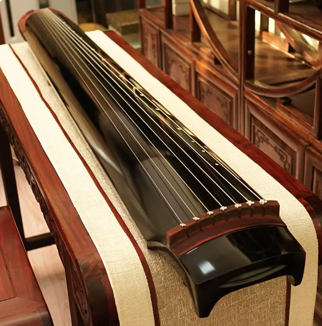 Lvyi Style Guqin Old Fir Wood Natural Raw Lacquer Traditional Chinese String Instrument
