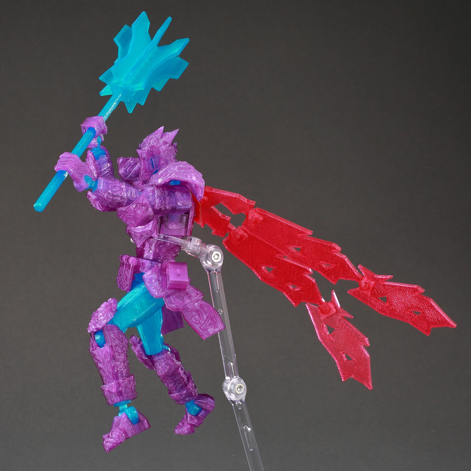 ​9L3D Dual Wield Ghost Warrior Red Cape Action Figure Lucky13 3D Printed Toys Dummy13 Stop Motion Animation Model Titan13 T13