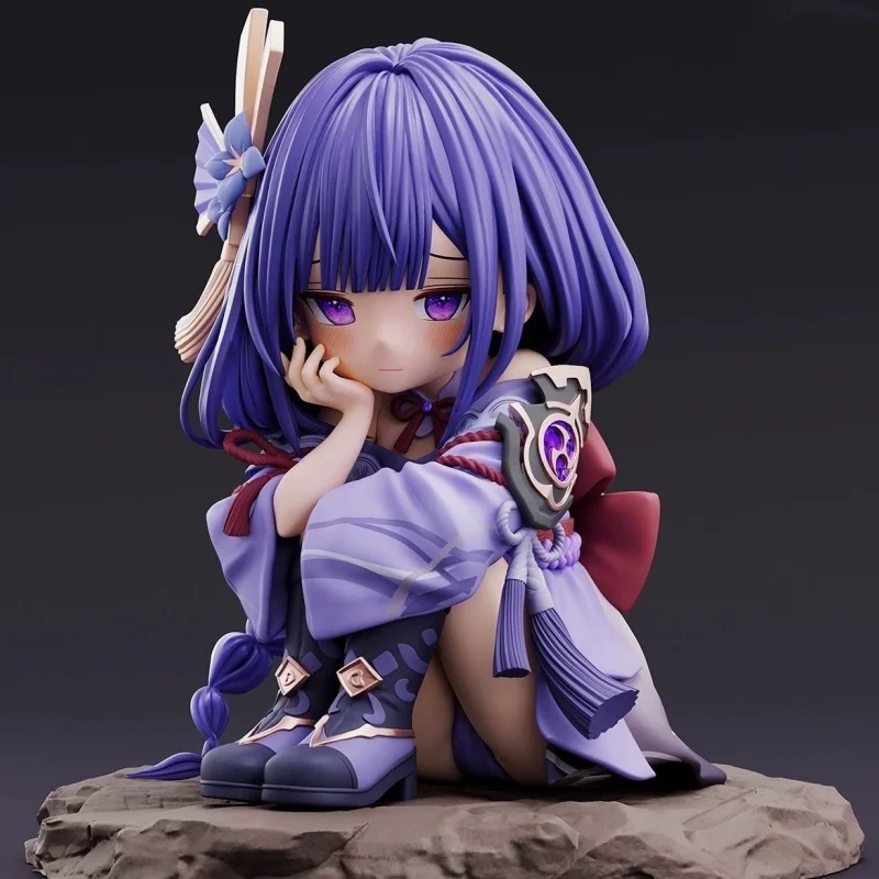 Diskon besar 12cm figur Anime Genshin Impact GK Raiden Shogun tokoh aksi PVC figur koleksi anak perempuan lucu hadiah mainan boneka Model