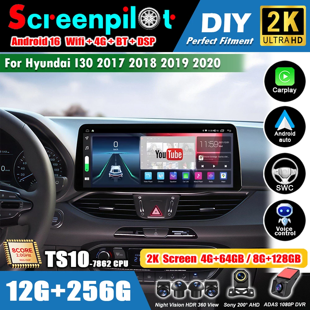 Car Radio Gps Navigation 10 Inch - Autoradio Android 16 de 12,3 pouces