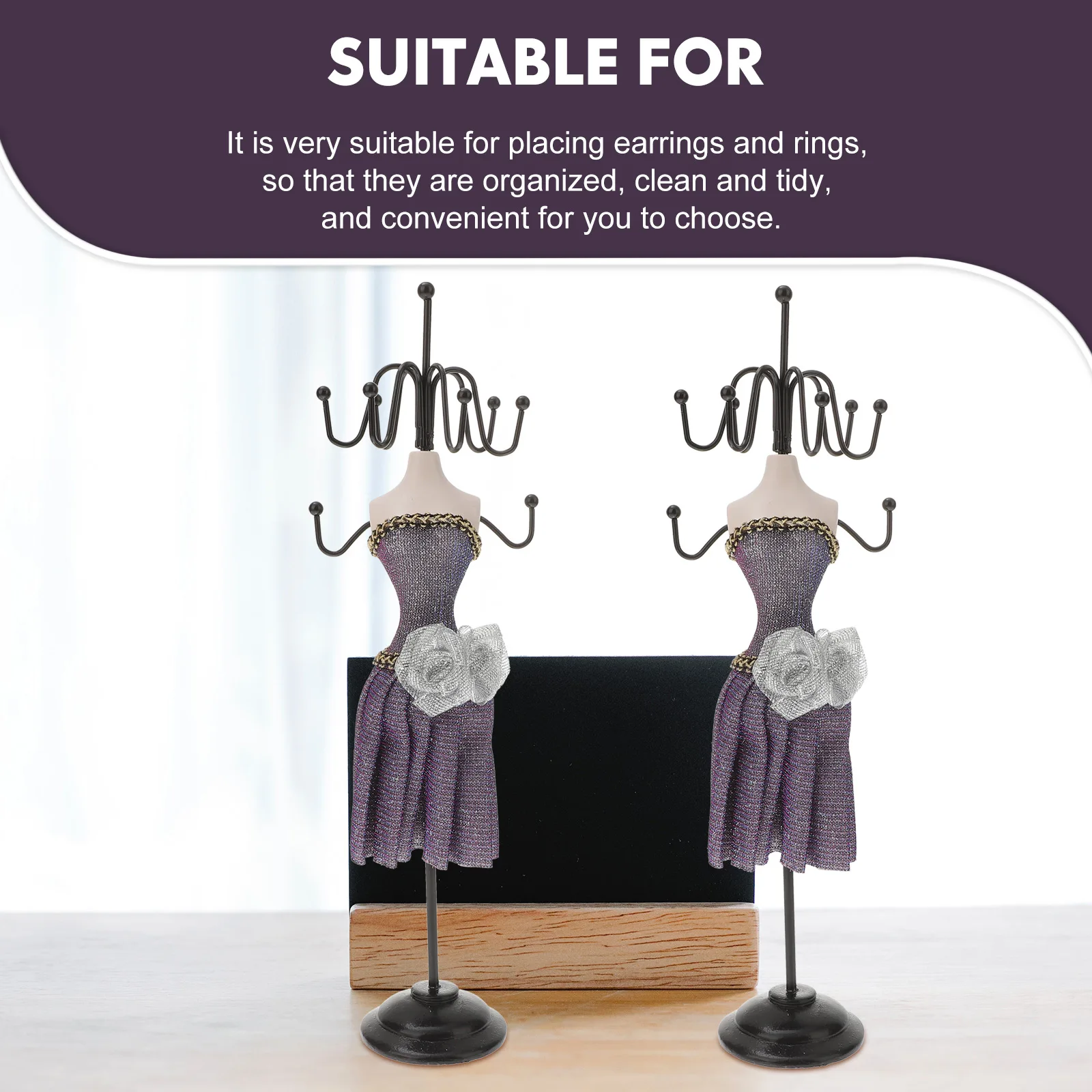 

Earring Display Jewelry St Holder Rack for Necklace Ring Cloth Iron Decorative Desktop Adornment Home Accessories Storage
