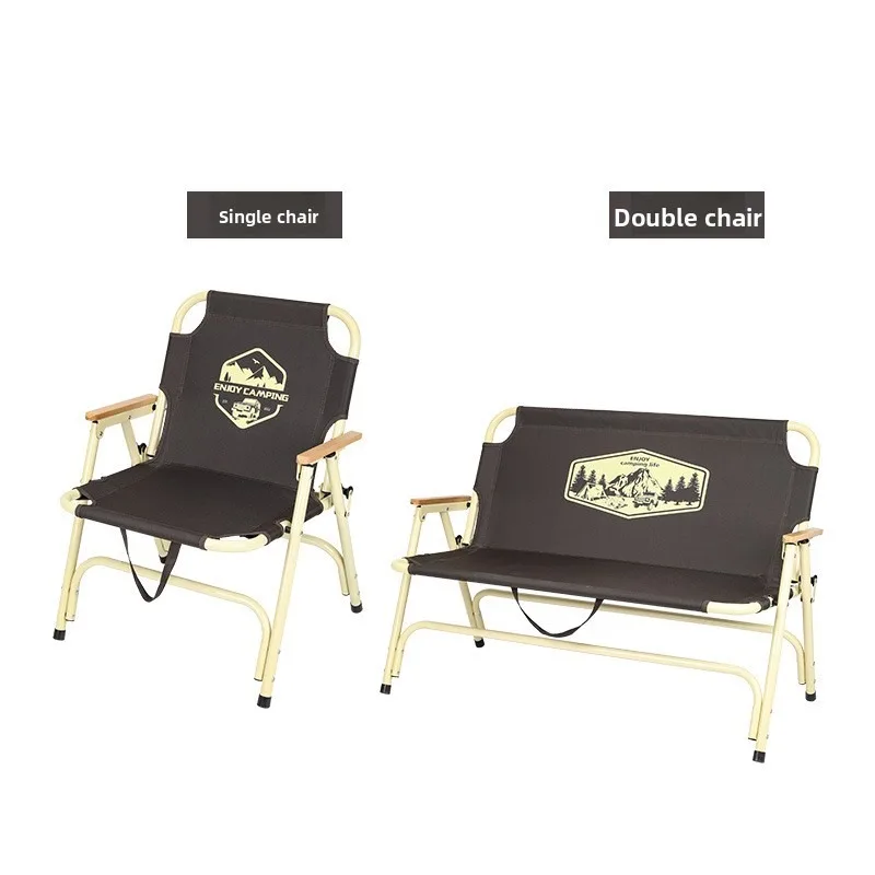 

High-grade steel pipe double outdoor folding chair, outdoor barbecue backrest beach chair