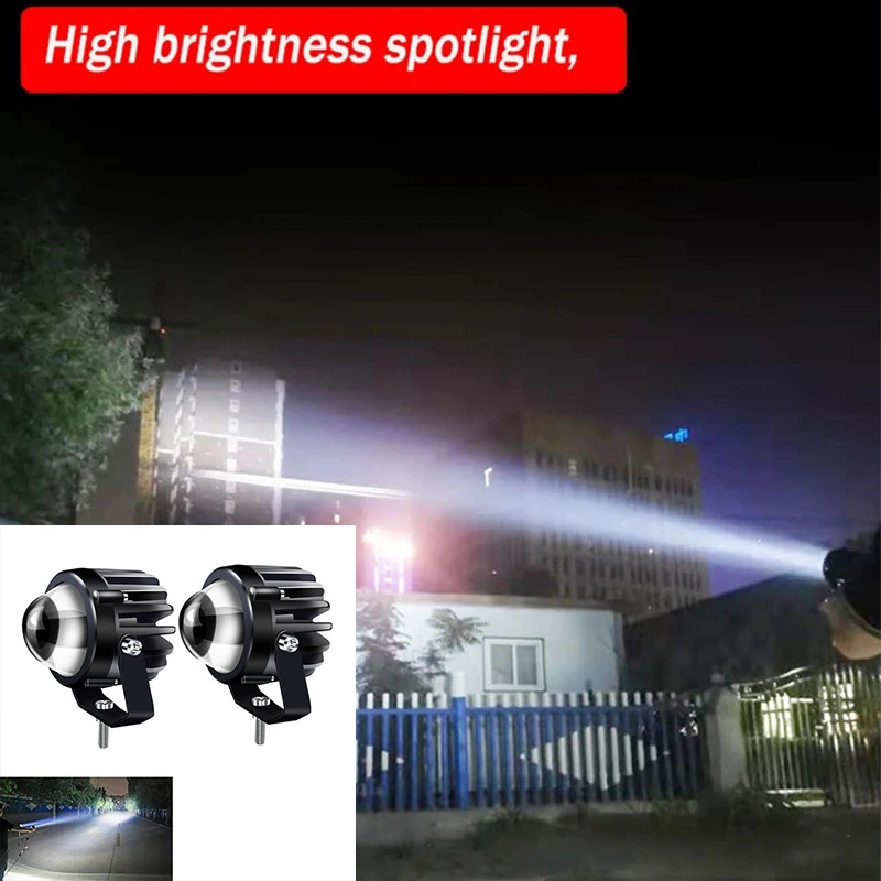 12V-80V Universal LED Laser Spotlight Fog Lens 6000K External Motorcycle Light Projectors Car Products Auxiliary Light Assemblie