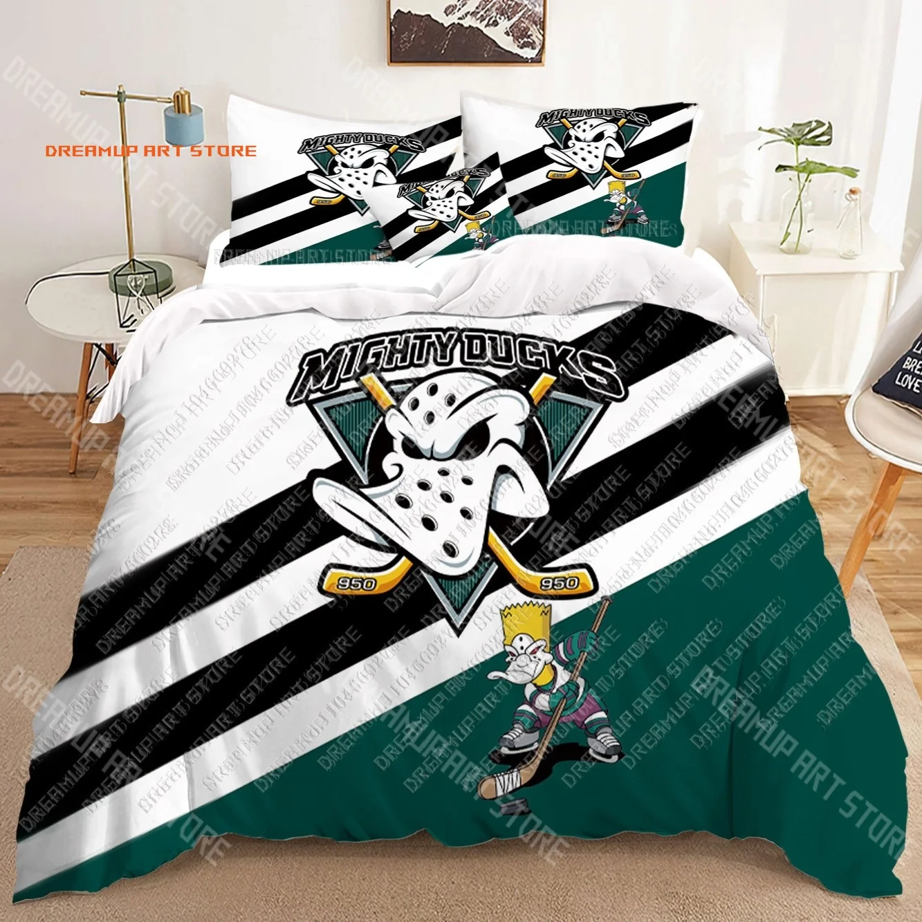 2026 Mighty Ducks 3D Bedding Sets Print Duvet Cover Adults_ Children Bed Comforter Birthday Gift Dropshipping