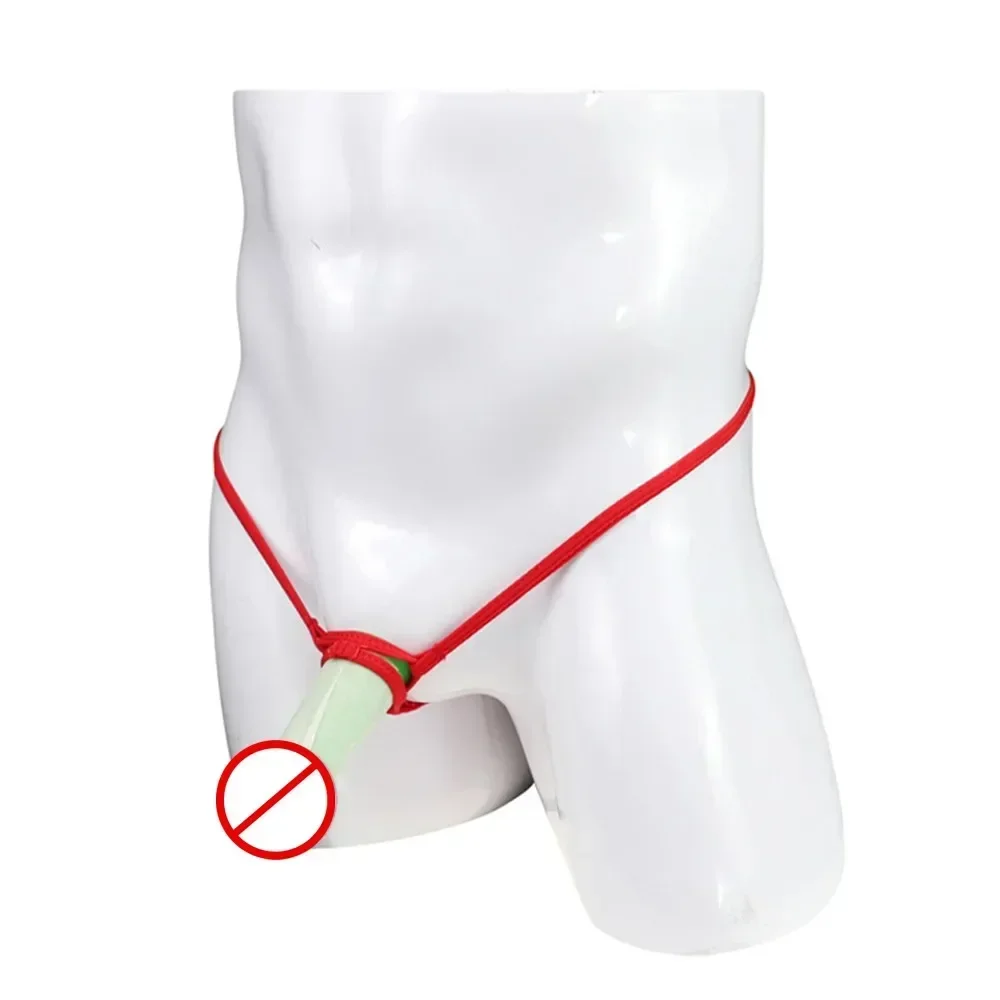 Sexy Mens Cock Ring Underwear Man Open Crotch G-string Hole Thongs Men Erotic Lingerie Crotchless Ultra-Thin G-Strings Panties