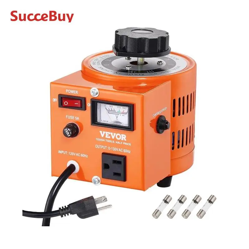 SucceBuy 500VA-3000VA محول الجهد المتغير التلقائي 4 الصمامات الإضافية 110 فولت المدخلات 0-130 فولت الناتج التيار المتناوب الجهد المنظم إمدادات الطاقة #1