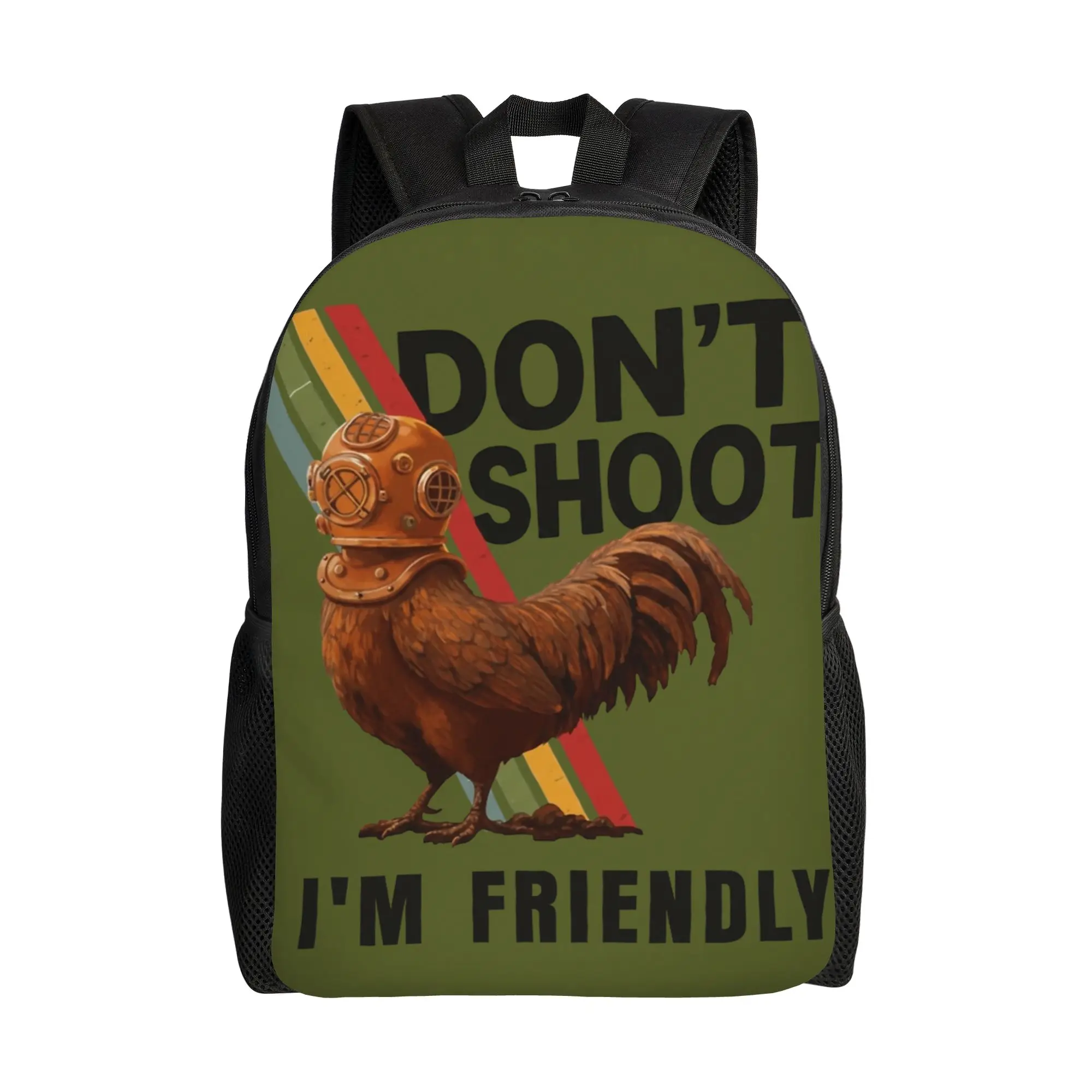 

Don't shoot I'm Friendly Arc Raiders Classical Backpack Sports Student Hiking Travel Daypack for Men Women Laptop Canvas Bags