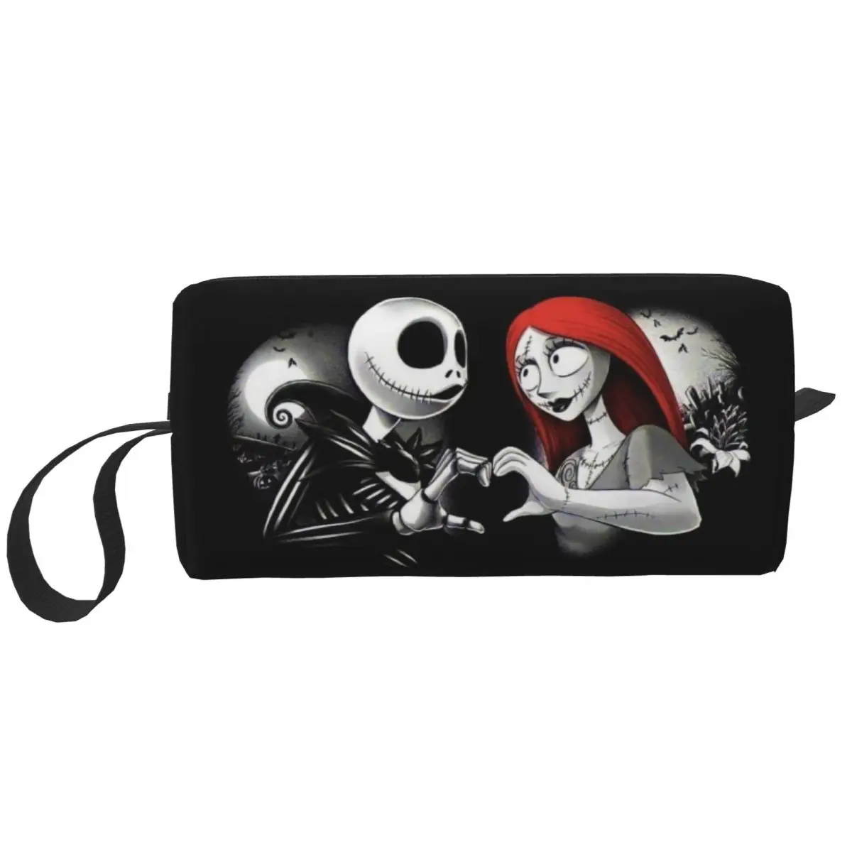 Custom Travel Jack And Sally Halloween Toiletry Bag Kawaii The Nightmare Before Christmas Makeup Beauty Storage Dopp Kit Case