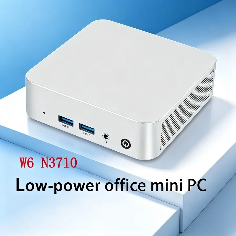 MINI PC Intel Processor W6 N3710 MINI PC Windows 10 8GB 128GB M.2 SATA SSD 1000M LAN USB3*2 Desktop Office PC
