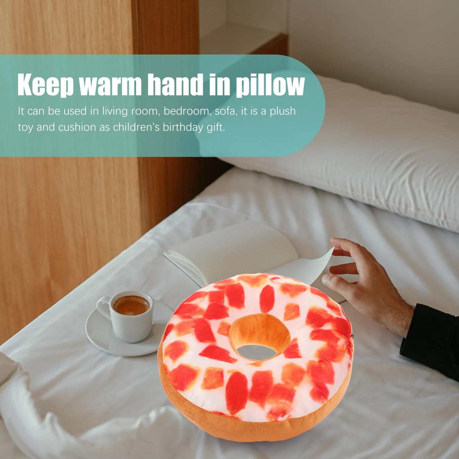 

Декоративная подушка-пончик для обнимания, мягкая, с наполнителем из ПП-хлопка, круглая, для дивана, кровати, офиса