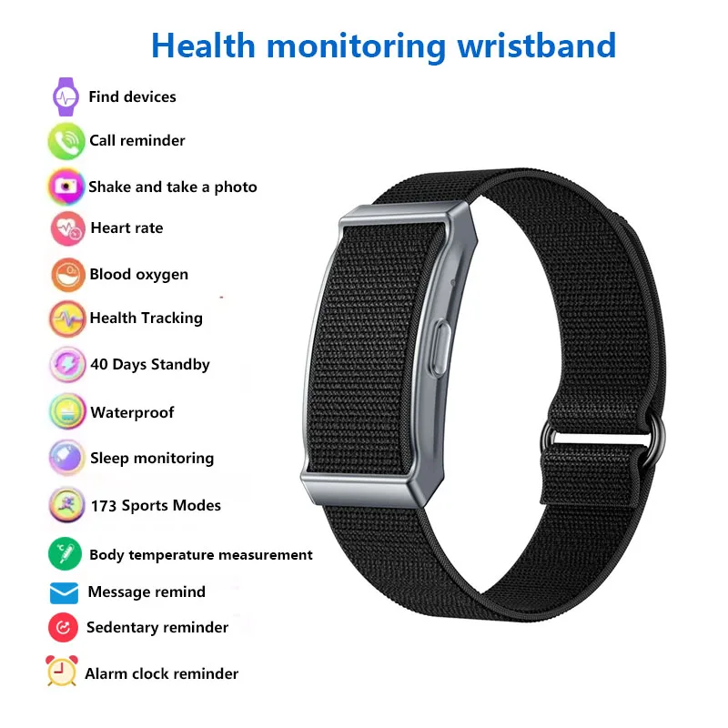 

Smart Bracelet Heart Rate Blood Oxygen Health Monitoring Wristwatch Outdoor Sports Fitness Tracker SmartWatch For Men Women