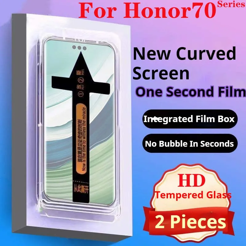 Honor70Pro+ Screen Protector Tools For Honor 70 70Pro Second Pasting Curved Tempered Glass Protective Film Dust-Free Tool box