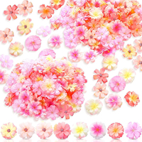 32Pcs/Pack 5cm Pink Silk Artificial Cherry Blossom Flowers Heads for Home Room Decoration Wedding Party Decoration Fake Flowers