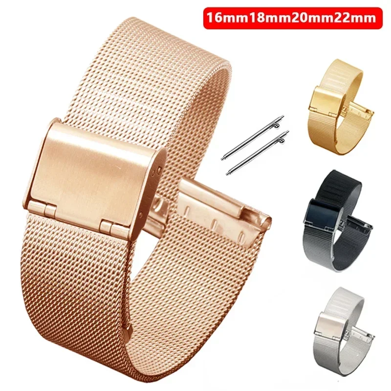 Mesh Stainless Steel Quick Release Straps for Huawei Watch GT2/3 46 42mm Bracelet Belts for Men Women WatchBand Wristband