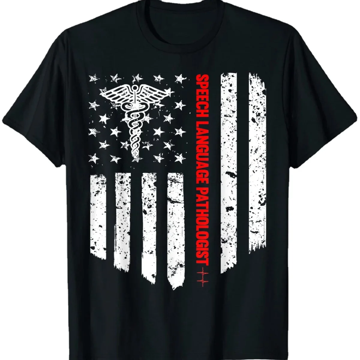 

Speech Language Pathologist American Flag Patriotic Medicine T-Shirt. Premium Cotton Short Sleeve O-Neck Mens T Shirt New S-3XL