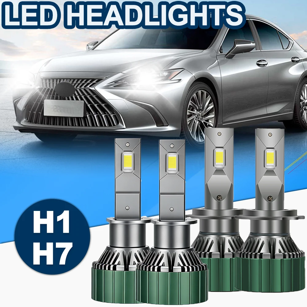 

H1+H7 Hi/lo Beam Ultra Bright 6000K Canbus LED Headlight High Power Canbus Turbo Fan Lamp External Drive Car Light DC12V Bulbs