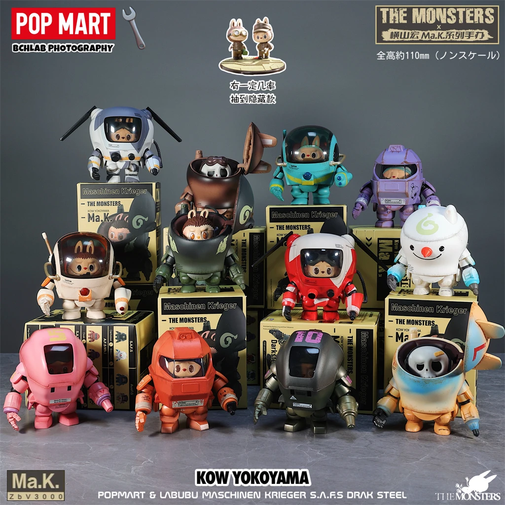 

POPMART Labubu Yokoyama Hu Ma.K Series Подтвержденная версия Пламя Фламинго Снеговик Мех Фигурка Слепая коробка