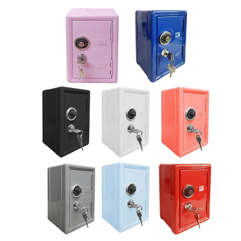 Frcctre Kids Safe Bank, Money Box With Coin Tray, Mini Locker Small Safe Storage Box Piggy Bank With Combination Lock And Key