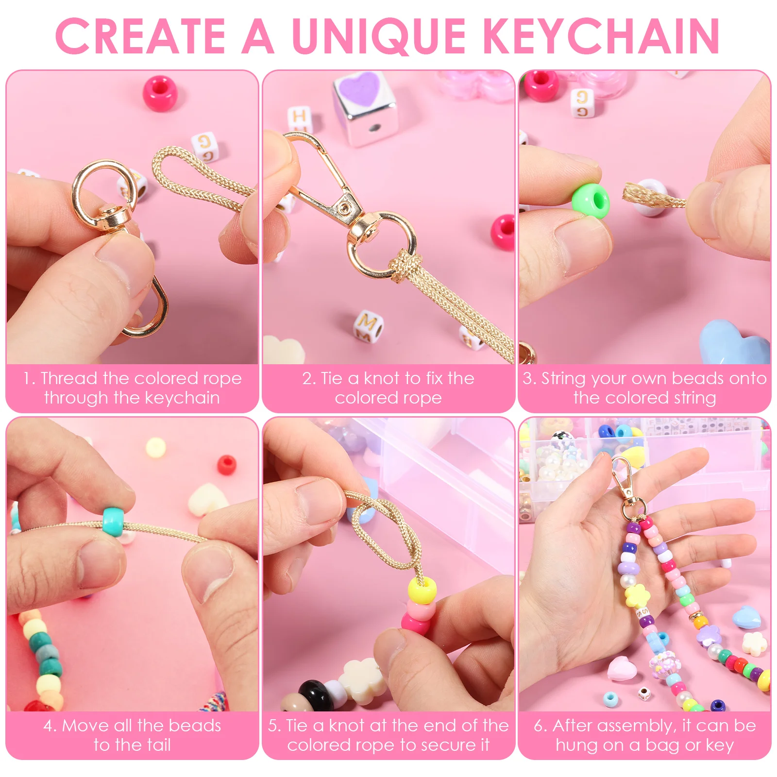 421PCS Beaded Keychain Making - огляд і ціна Embellishment Crafts