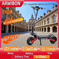Arwibon GT06 Adult Electric Scooter 1200W Motor 48V 13AH/23.4AH E-Scooter 11 inch Vacuum Off Road Tire City E-Scooter
