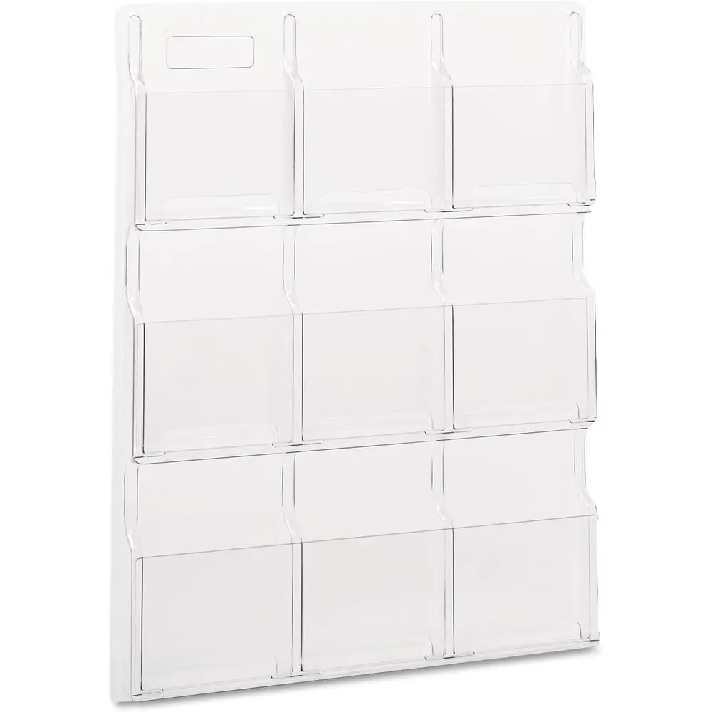 

Прозрачная акриловая настенная витрина для литературы с 9 карманами